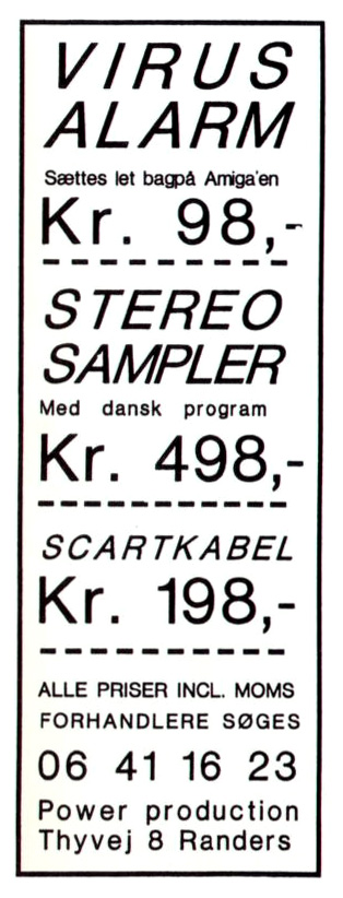 Power Production Super Stereo Sampler - Zeitgen&ouml;ssische Werbung - Datum: 1989-03, Herkunft: DK