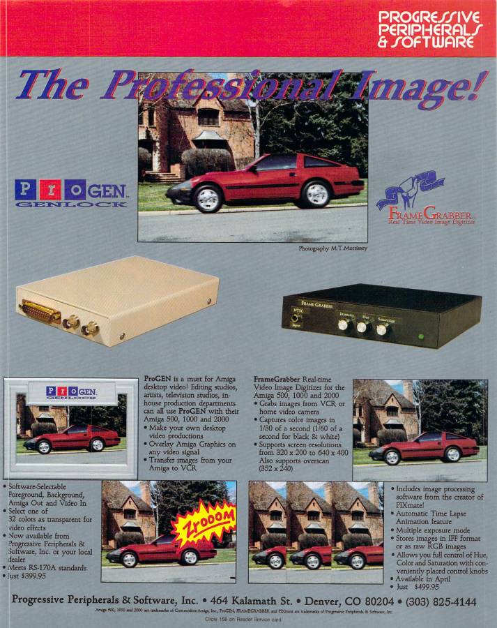 Progressive Peripherals & Software FrameGrabber - Vintage Advert - Date: 1988-06, Origin: US