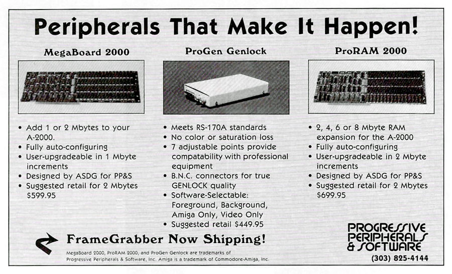 Progressive Peripherals & Software Megaboard 2000 - Zeitgen&ouml;ssische Werbung - Datum: 1989-02, Herkunft: US