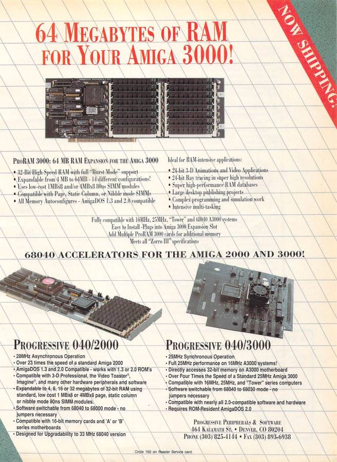 Progressive Peripherals & Software ProRAM 3000 - Vintage Advert - Date: 1992-01, Origin: US