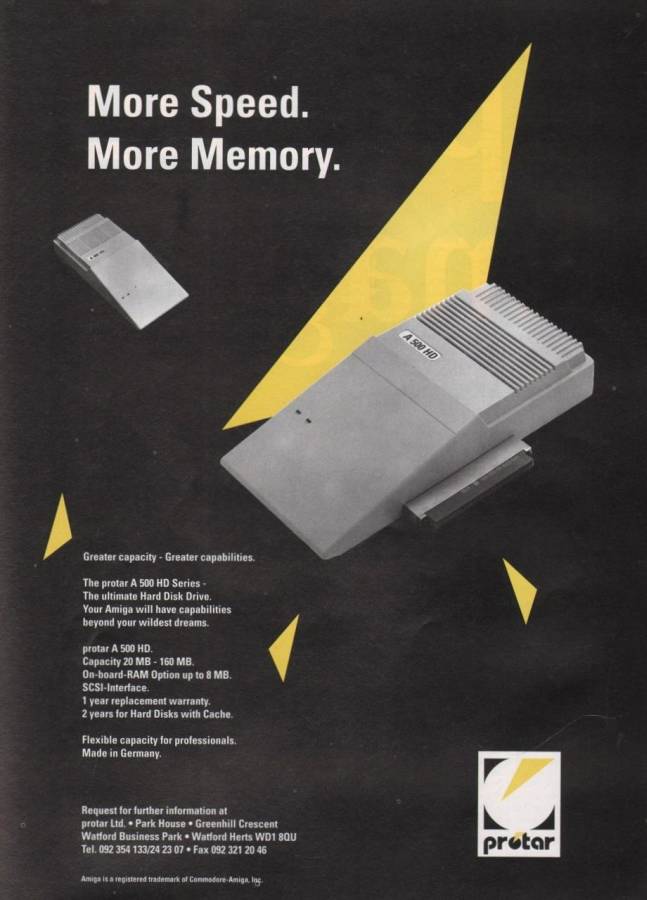 Protar A500 HD - Vintage Ad (Datum: 1991-09, Herkunft: GB)