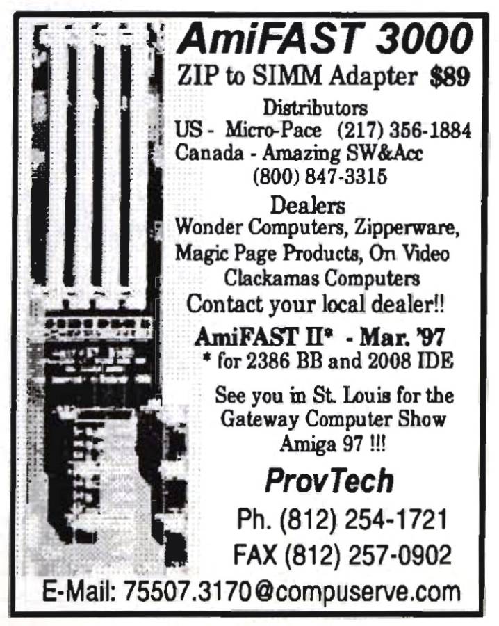 ProvTech AmiFAST 3000 - Vintage Advert - Date: 1997-03, Origin: US
