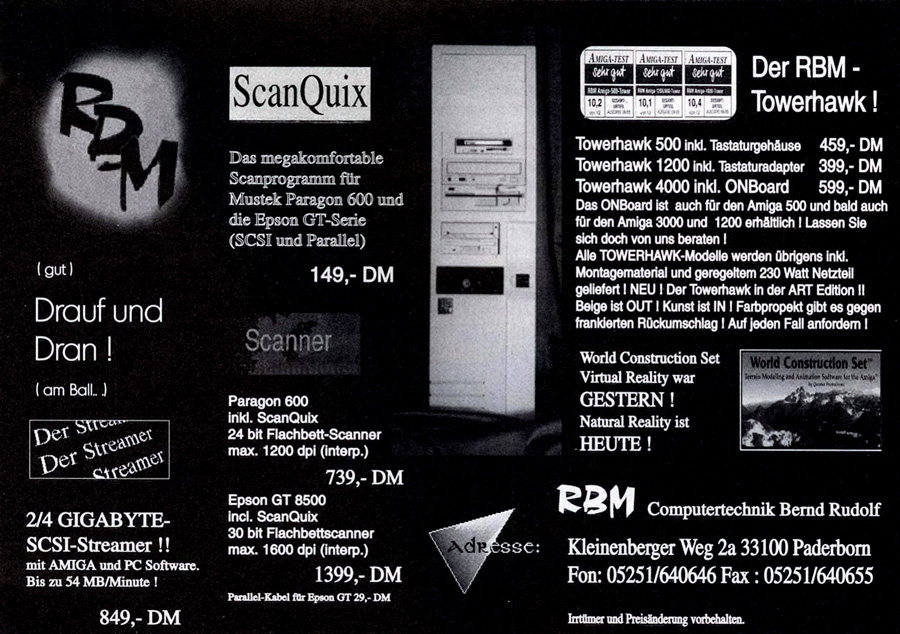 RBM Computertechnik ONBoard 4000 - Vintage Advert - Date: 1996-02, Origin: DE