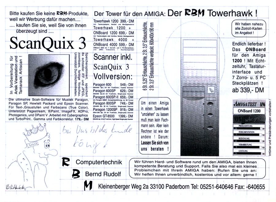 RBM Computertechnik ONBoard 1200 - Vintage Advert - Date: 1996-10, Origin: DE