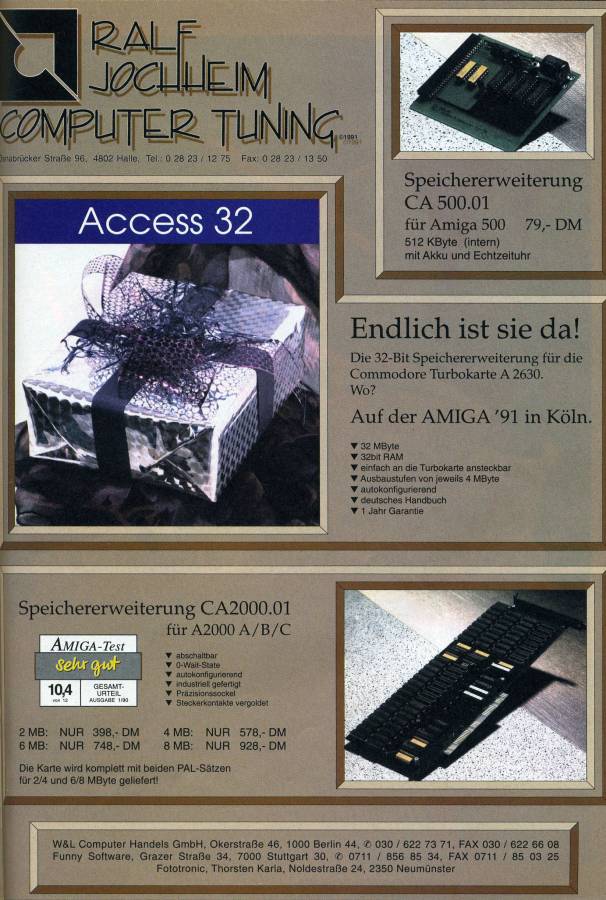 Ralf Jochheim Computer Tuning CA 500.01 - Vintage Advert - Date: 1991-11, Origin: DE