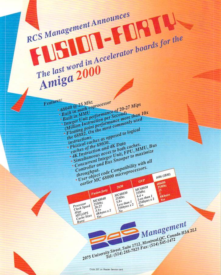 RCS Management Fusion Forty - Vintage Advert - Date: 1990-07, Origin: US