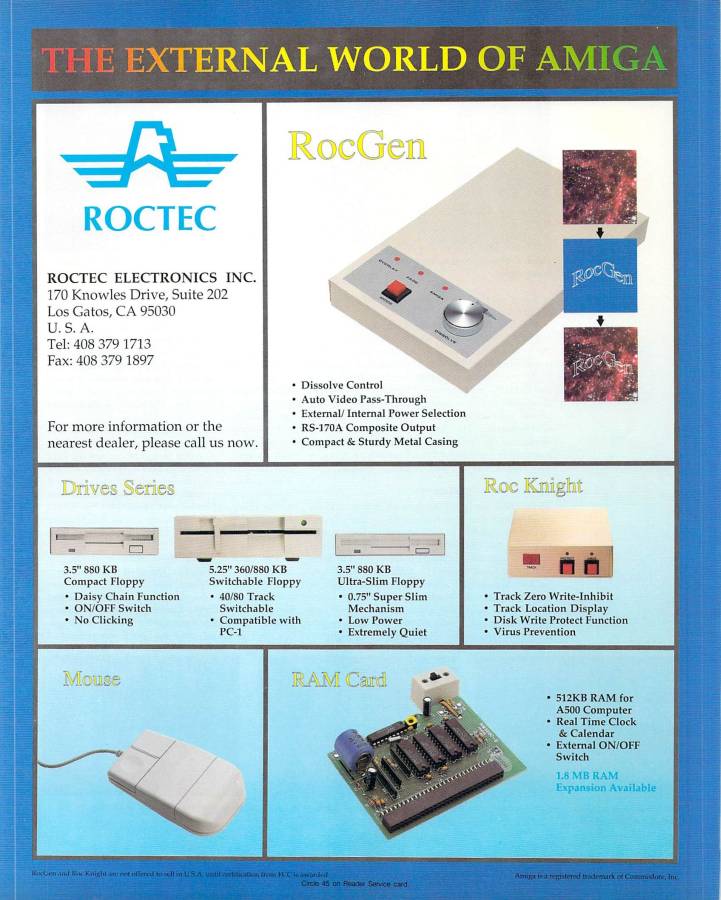 Roctec RM550C - Vintage Advert - Date: 1991-01, Origin: US