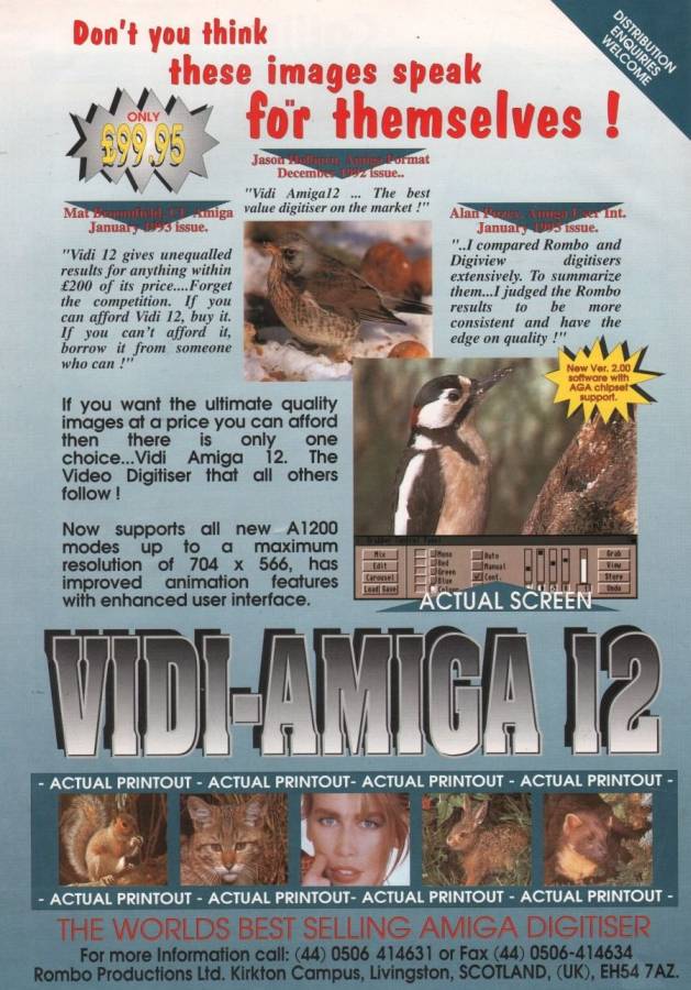 Rombo Productions Vidi Amiga 12 - Vintage Advert - Date: 1993-06, Origin: GB