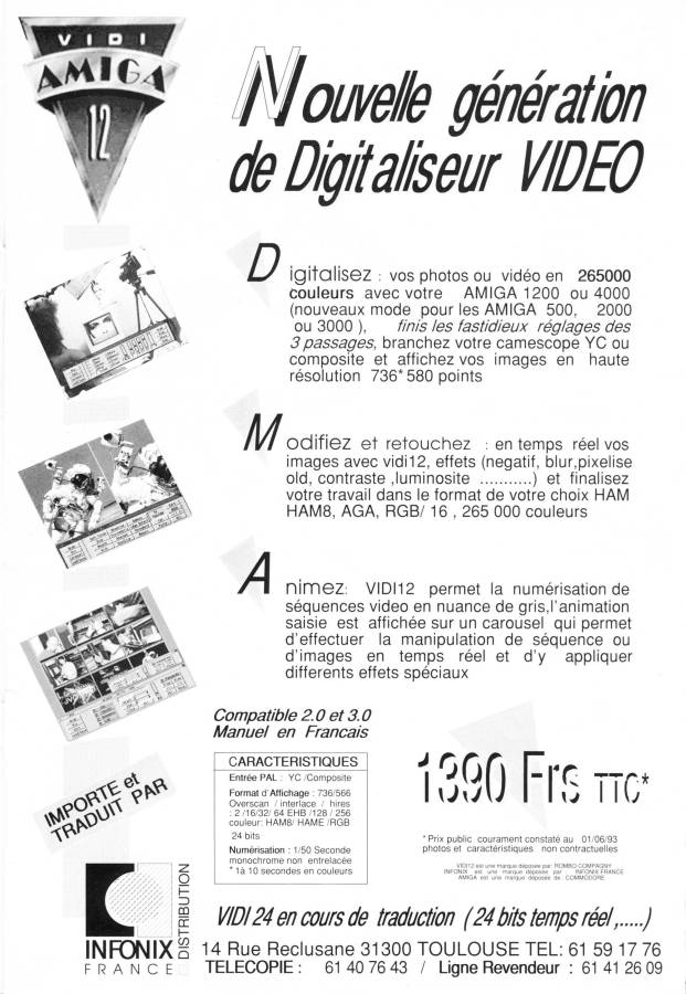 Rombo Productions Vidi Amiga 12 - Vintage Advert - Date: 1993-09, Origin: FR