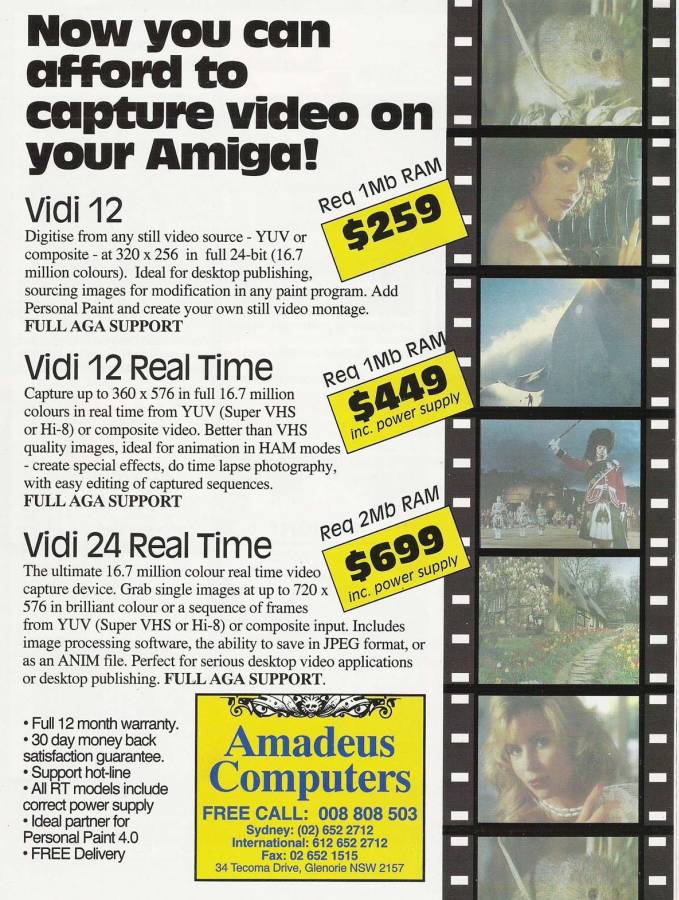 Rombo Productions Vidi Amiga 12 RT / 24 RT - Vintage Ad (Datum: 1994-05, Herkunft: AU)
