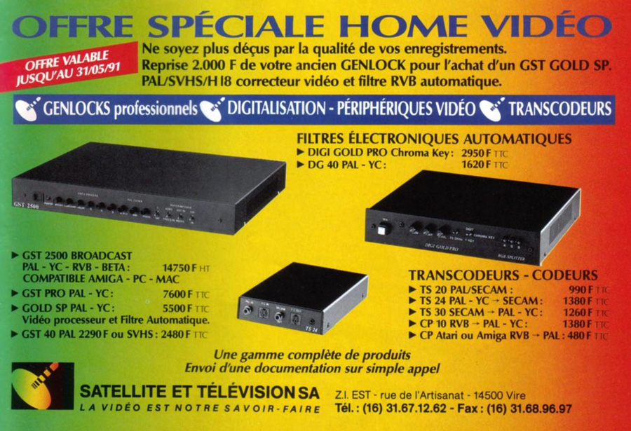 Satellite et T&eacute;l&eacute;vision DG40 PAL/Y-C - Zeitgen&ouml;ssische Werbung - Datum: 1991-05, Herkunft: FR