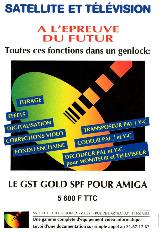 Satellite et T&eacute;l&eacute;vision GST Gold Y-C/ASF/SPF - Zeitgen&ouml;ssische Werbung - Datum: 1992-09, Herkunft: FR