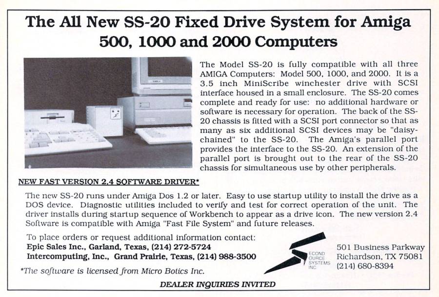 Second Source Systems SS-20 - Vintage Advert - Date: 1988-01, Origin: US