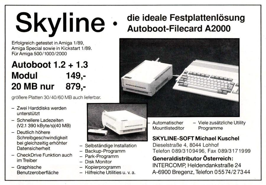 Skyline Soft CHD-AG1 - Vintage Advert - Date: 1989-10, Origin: DE