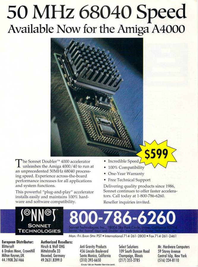 Sonnet Technologies QuadDoubler 50 (Doubler 4000) - Vintage Advert - Date: 1995-07, Origin: US
