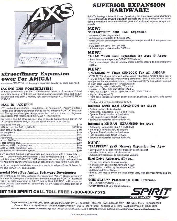 Spirit Technology HDA-506 - Vintage Advert - Date: 1990-03, Origin: US