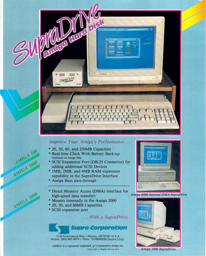 Supra SupraDrive 4×4 - Vintage Advert - Date: 1987-09, Origin: US