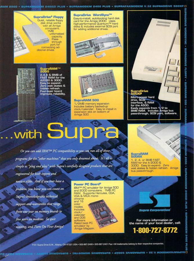 Supra SupraDrive 500XP (ByteSync) - Vintage Advert - Date: 1991-12, Origin: US