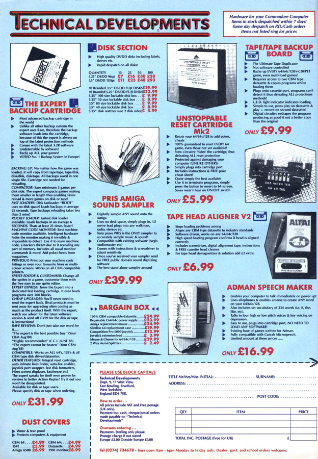 Technical Developments Pris - Vintage Advert - Date: 1989-04, Origin: UK