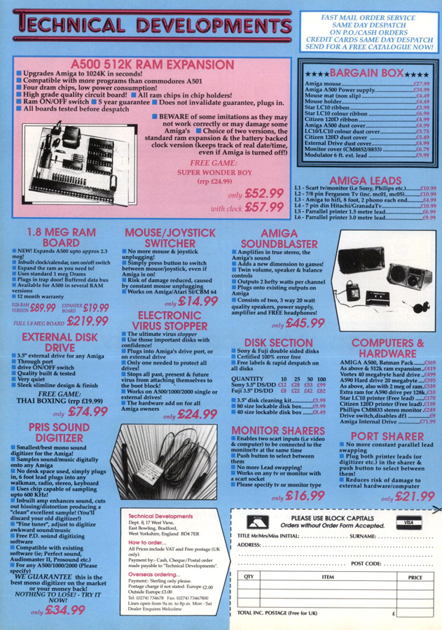Technical Developments Pris - Vintage Advert - Date: 1990-07, Origin: UK