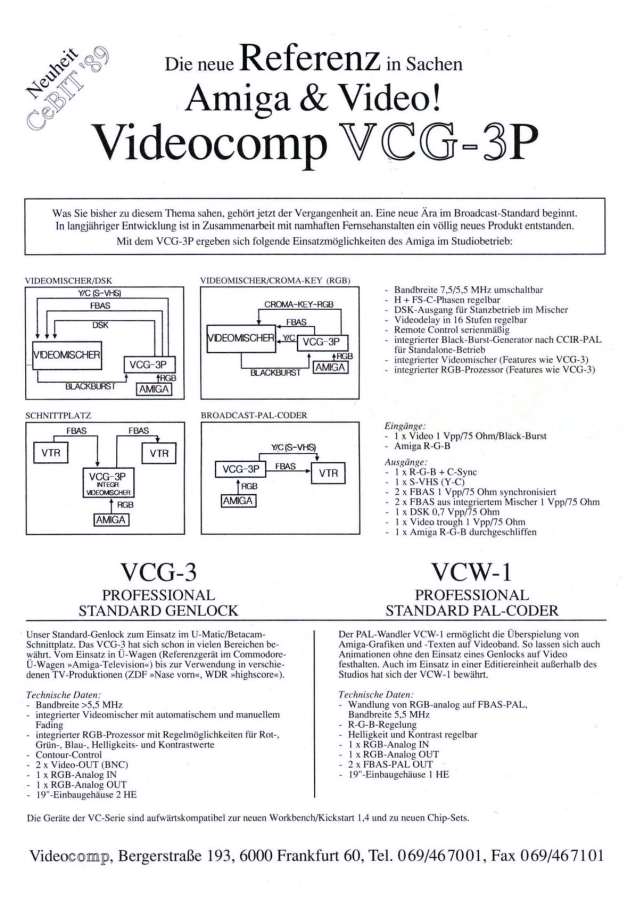 Videocomp VCW-1 - Vintage Advert - Date: 1989-04, Origin: DE