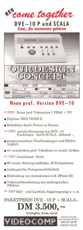 Videocomp DVE-10 / DVE-10P - Vintage Advert - Date: 1991-05, Origin: DE