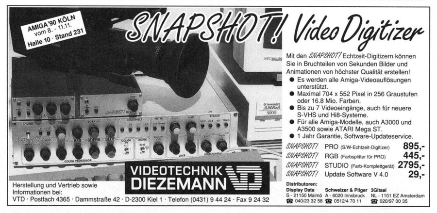 Videotechnik Diezemann Snapshot Studio Plus - Vintage Advert - Date: 1990-11, Origin: DE