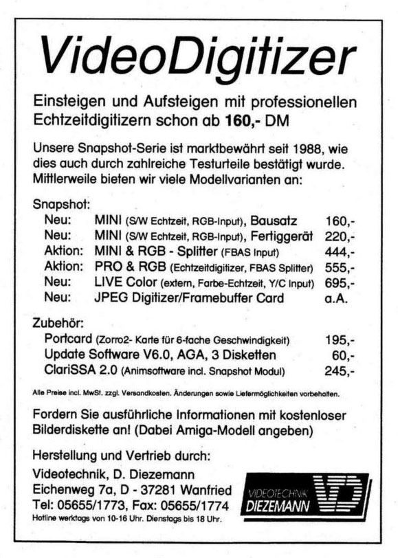 Videotechnik Diezemann Snapshot RGB - Vintage Advert - Date: 1993-10, Origin: DE