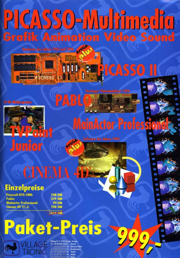 Village Tronic Pablo - Vintage Ad (Datum: 1995-02, Herkunft: DE)