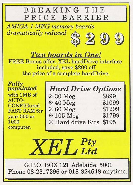 XEL Memory Expansion / Hard Disk Interface - Vintage Ad (Datum: 1990-06, Herkunft: AU)