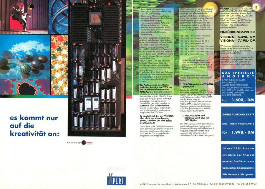 X-Pert Computer Services / Viona Development Visiona - Vintage Advert - Date: 1991-01, Origin: DE