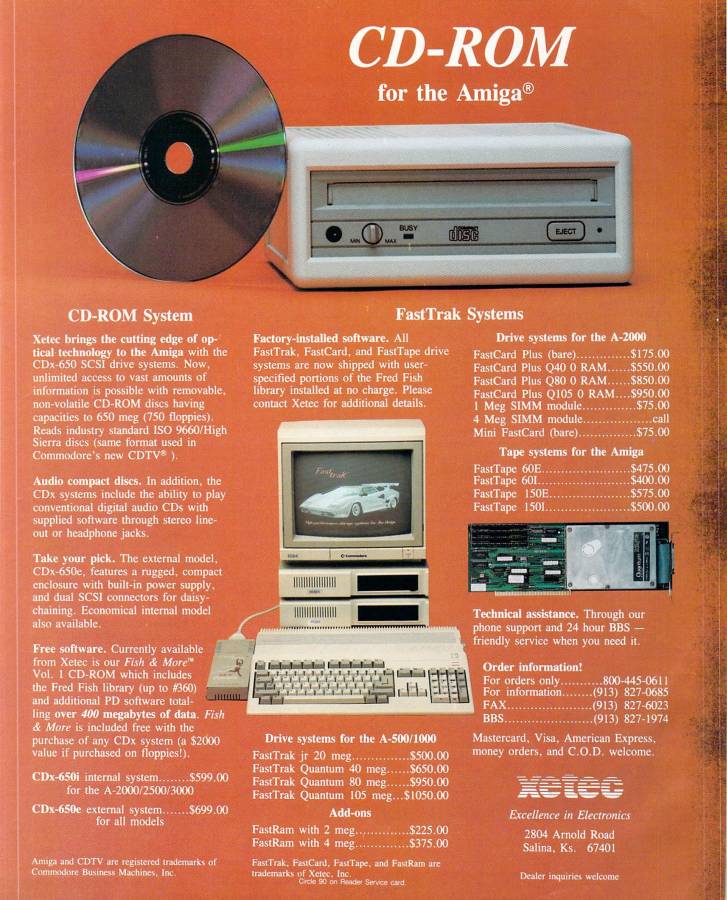 Xetec Mini FastCard - Vintage Ad (Datum: 1990-10, Herkunft: US)