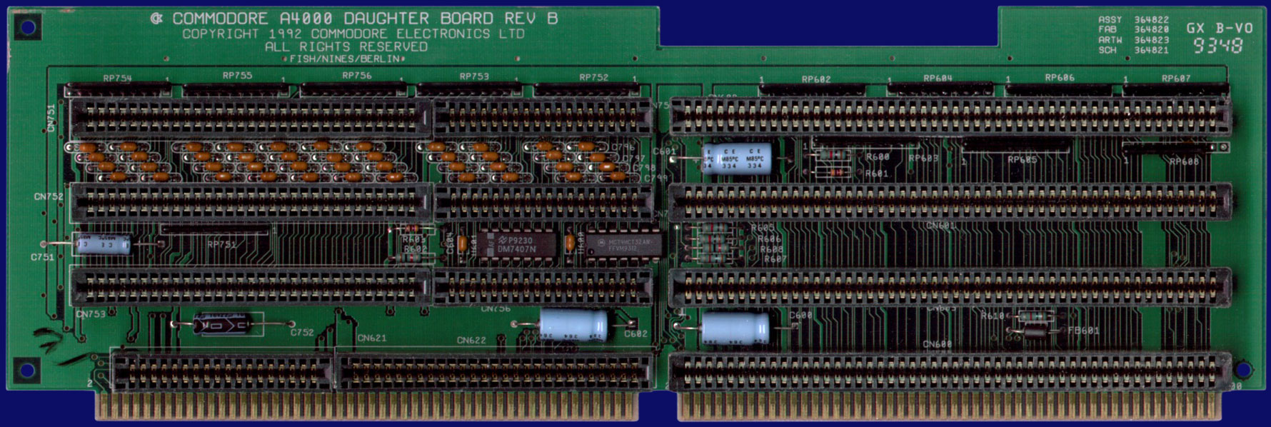 Commodore Amiga 4000 - Tochterplatine Rev. B, Vorderseite