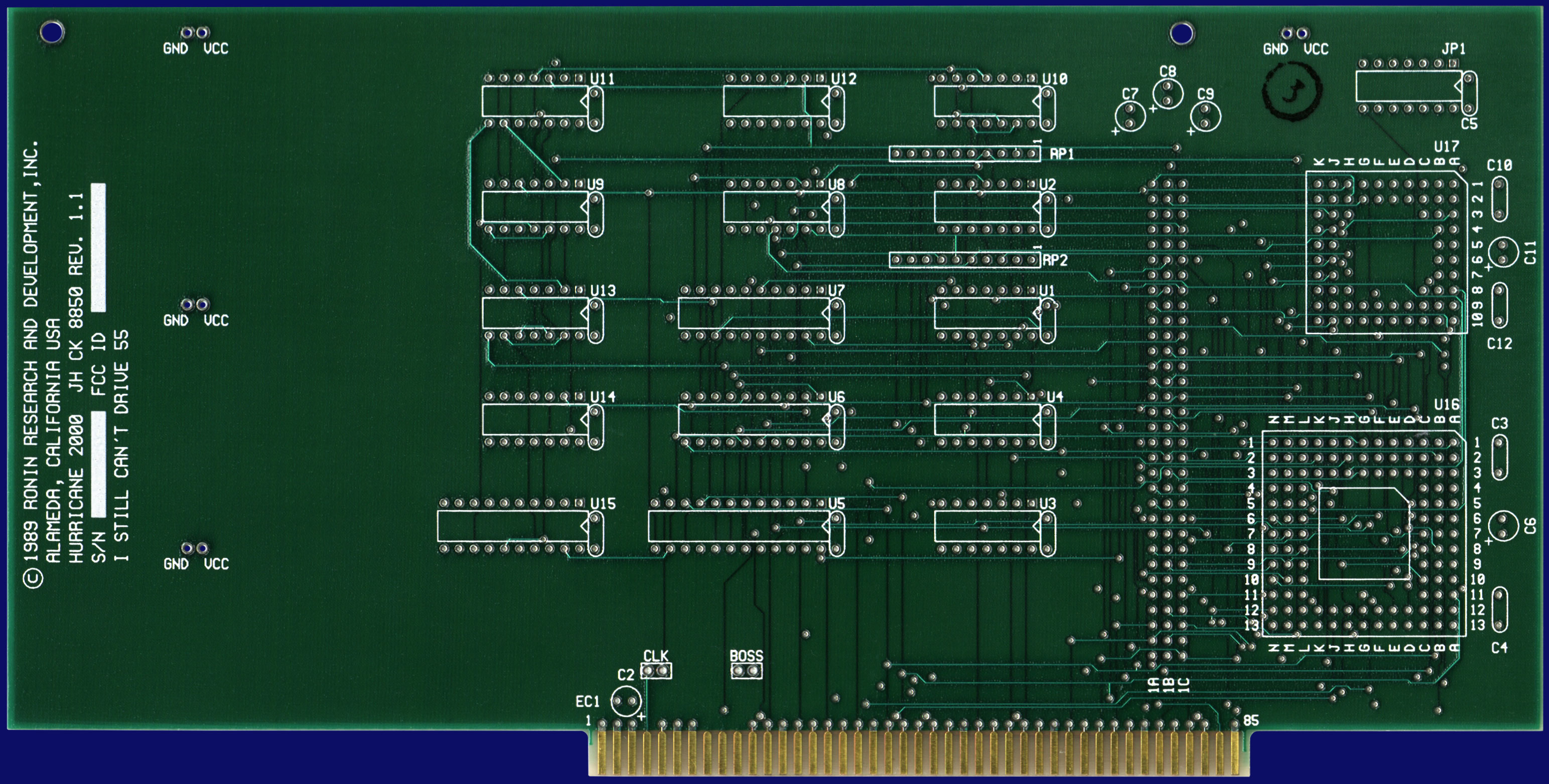 Ronin / IMtronics Hurricane 2000 - blank CPU card, front side