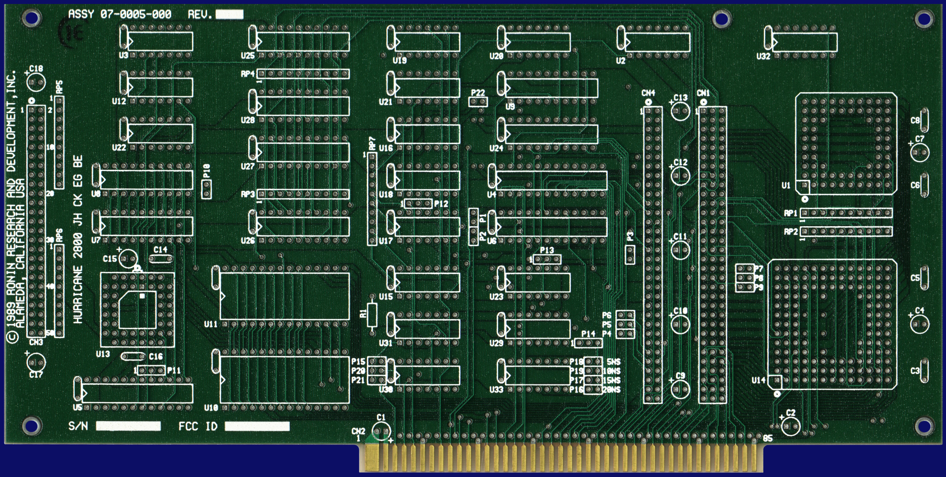 Ronin / IMtronics Hurricane 2800 & Mk2 - blank CPU card, front side
