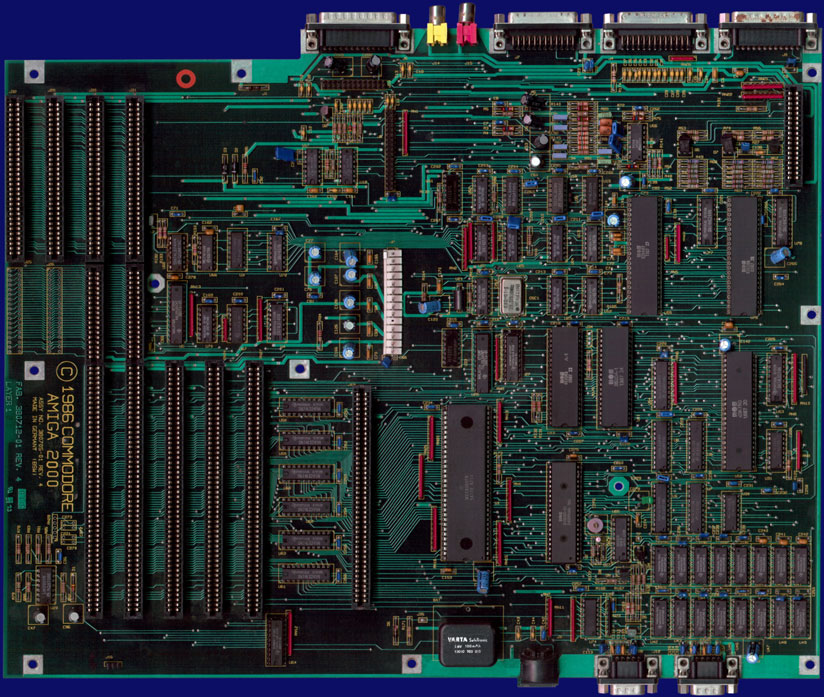 Commodore Amiga 2000 - Hauptplatine Rev. 4.0, Vorderseite
