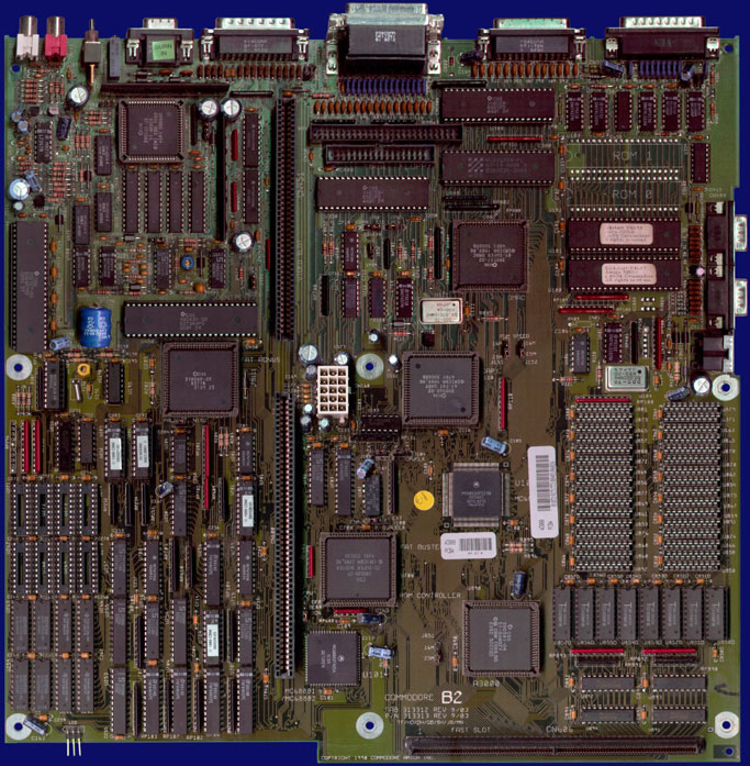 Commodore Amiga 3000 - Hauptplatine Rev. 9.3, Tochterplatine Rev. 7.1, Vorderseite