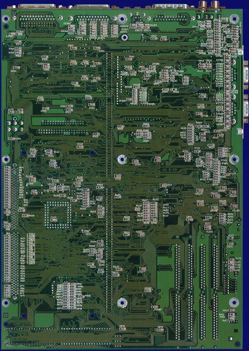 Commodore Amiga 4000 - Hauptplatine Rev. D cr, Rückseite