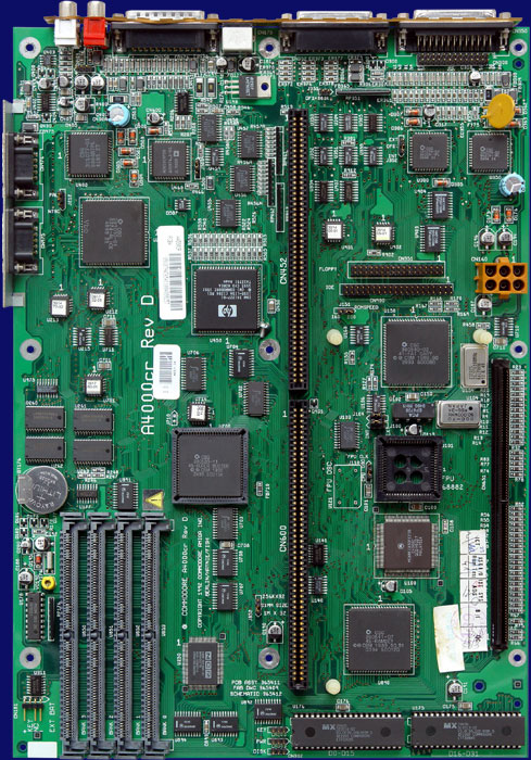 Commodore Amiga 4000 - Hauptplatine Rev. D cr mit 68030, Vorderseite