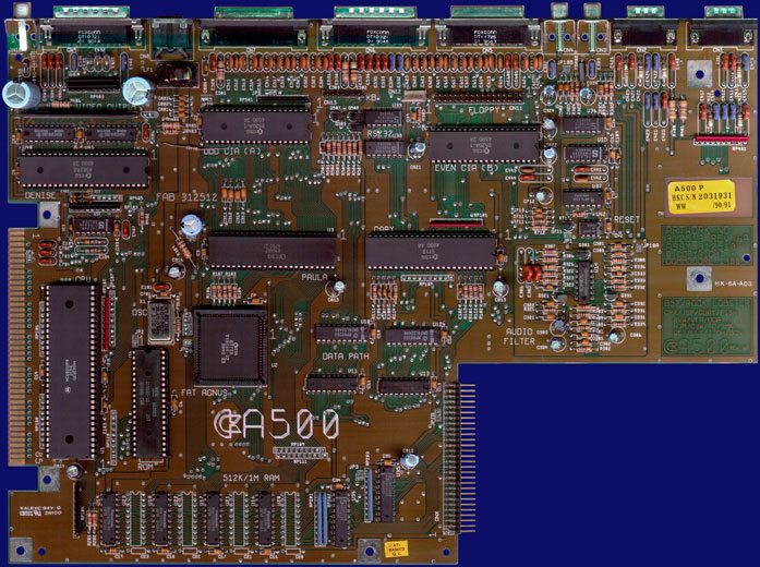 Commodore Amiga 500 & 500+ - Rev 6A motherboard, front side