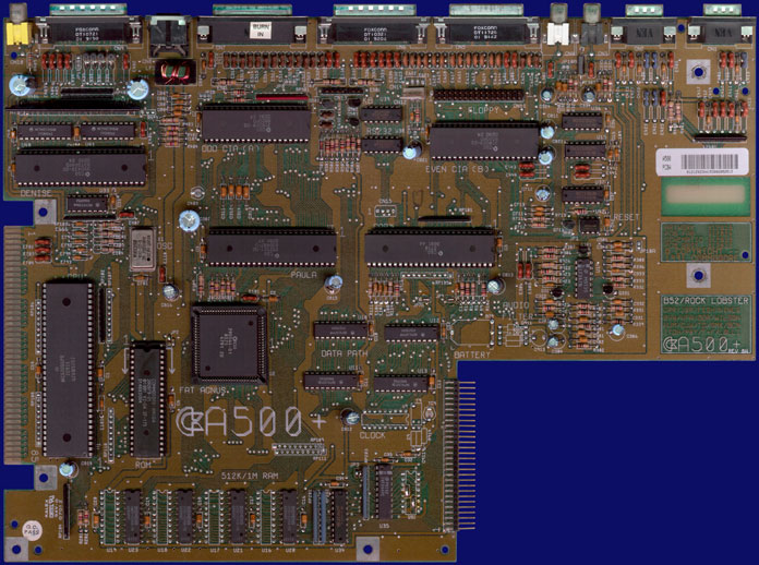 Commodore Amiga 500 & 500+ - Hauptplatine Rev. 6A, Vorderseite