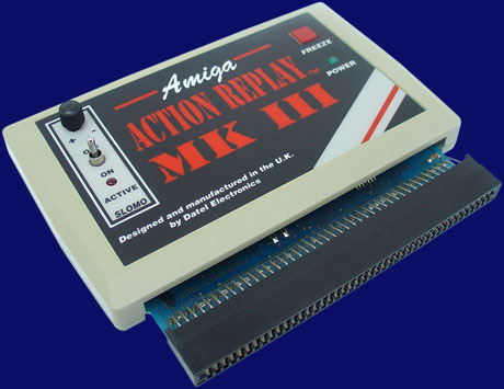 Datel Electronics Action Replay Mk I, II & III - Mk III, A500 version, front side