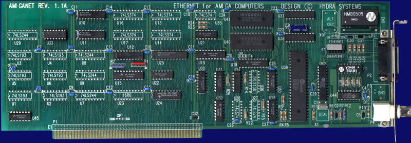 Hydra Systems AmigaNet - Rev 1.1A, front side