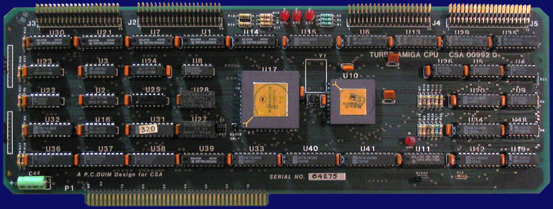 Computer System Associates Turbo Amiga CPU (A2000) - CPU card Rev D, front side