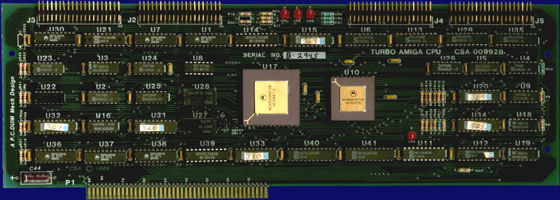 Computer System Associates Turbo Amiga CPU (A2000) - CPU card Rev B, front side