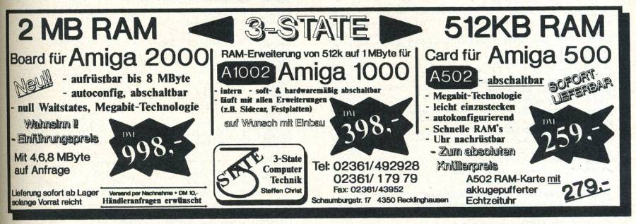 3-State MegaMix 2000 - Zeitgenössische Werbung - Datum: 1989-10, Herkunft: DE