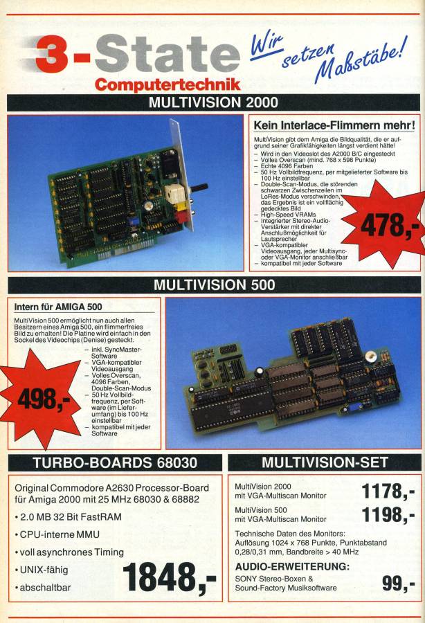 3-State MultiVision 500 - Zeitgenössische Werbung - Datum: 1991-06, Herkunft: DE