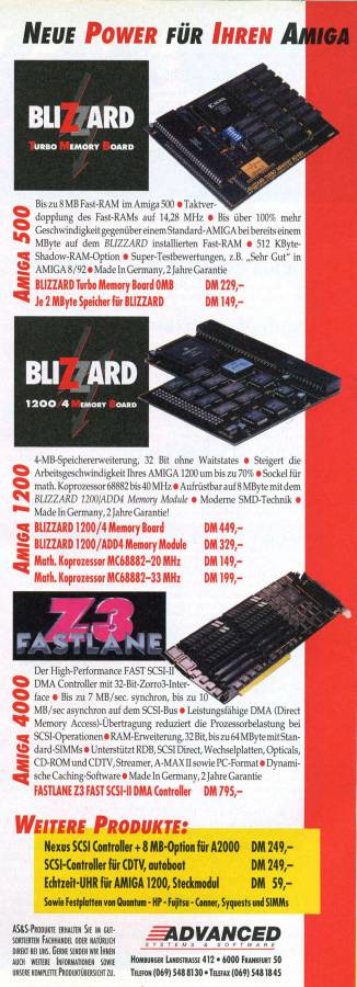 Phase 5 Digital Products Blizzard Turbo Memory - Zeitgenössische Werbung - Datum: 1993-04, Herkunft: DE