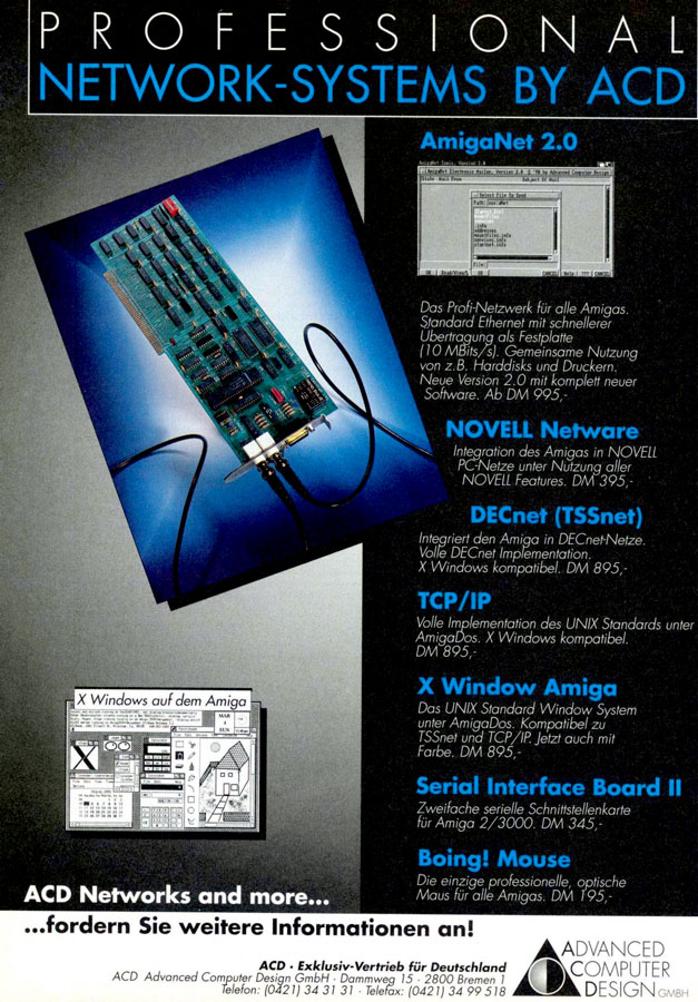Advanced Computer Design Serial Interface Board II - Zeitgenössische Werbung - Datum: 1991-01, Herkunft: DE