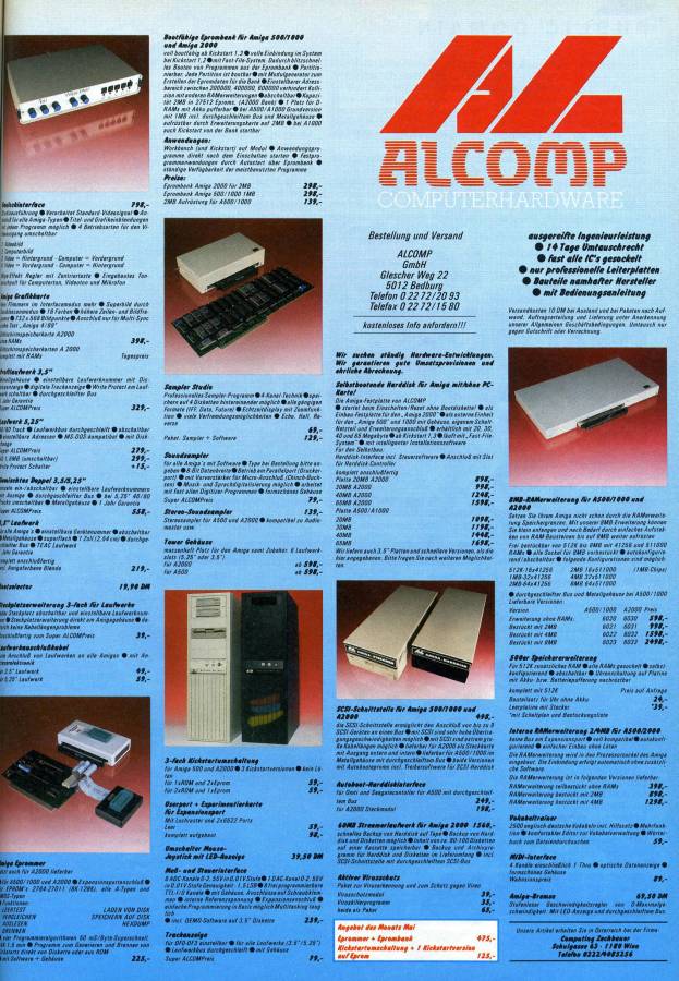 Alcomp EPROM-Bank - Zeitgenössische Werbung - Datum: 1990-05, Herkunft: DE